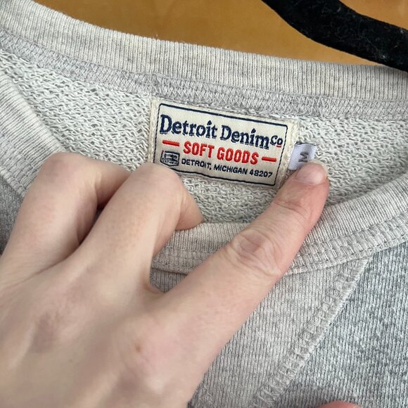 Detroit Denim Heathered Grey Sweatshirt Logo Size M - Picture 2 of 4